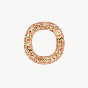 Rose Gold, Yellow Sapphire Letter Bead - Roxanne First