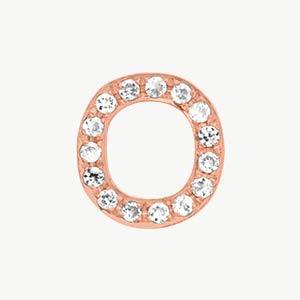 Rose Gold, White Diamond Letter Bead - Roxanne First