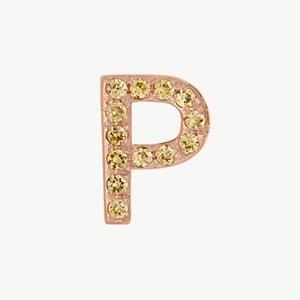 Rose Gold, Yellow Sapphire Letter Bead - Roxanne First