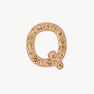 Rose Gold, Yellow Sapphire Letter Bead - Roxanne First