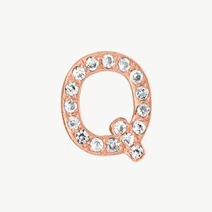 Rose Gold, White Diamond Letter Bead - Roxanne First