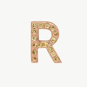 Rose Gold, Yellow Sapphire Letter Bead - Roxanne First