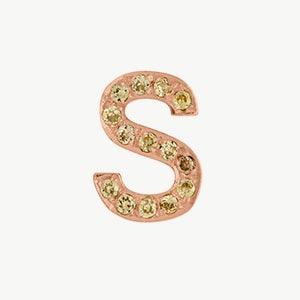 Rose Gold, Yellow Sapphire Letter Bead - Roxanne First