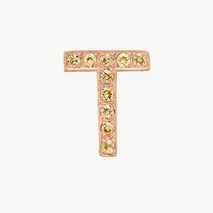 Rose Gold, Yellow Sapphire Letter Bead - Roxanne First