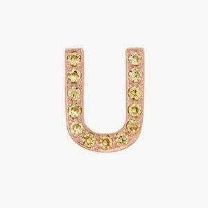 Rose Gold, Yellow Sapphire Letter Bead - Roxanne First