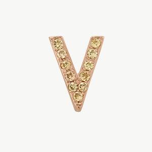 Rose Gold, Yellow Sapphire Letter Bead - Roxanne First