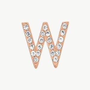 Rose Gold, White Diamond Letter Bead - Roxanne First