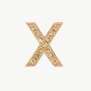 Rose Gold, Yellow Sapphire Letter - Roxanne First