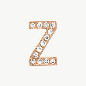 Rose Gold, White Diamond Letter Bead - Roxanne First