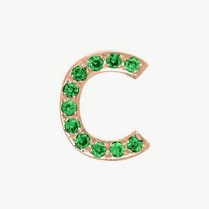 Rose Gold, Green Garnet Letter Bead - Roxanne First