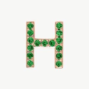 Rose Gold, Green Garnet Letter Bead - Roxanne First