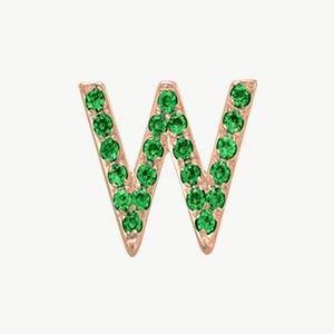 Rose Gold, Green Sapphire Letter Bead - Roxanne First