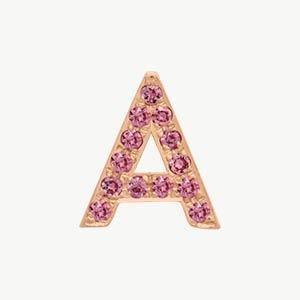 Rose Gold, Pink Sapphire Letter Bead - Roxanne First