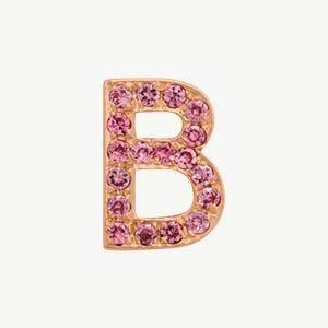 Rose Gold, Pink Sapphire Letter Bead - Roxanne First