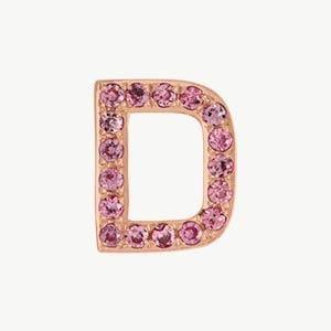 Rose Gold, Pink Sapphire Letter Bead - Roxanne First