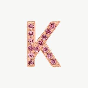 Rose Gold, Pink Sapphire Letter Bead - Roxanne First