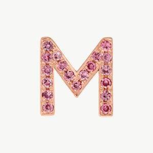 Rose Gold, Pink Sapphire Letter Bead - Roxanne First