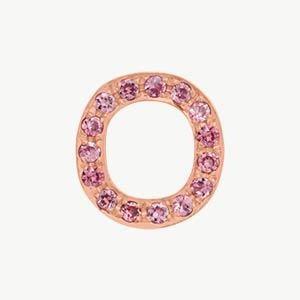 Rose Gold, Pink Sapphire Letter Bead - Roxanne First