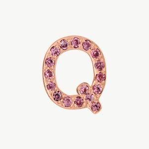 Rose Gold, Pink Sapphire Letter Bead - Roxanne First