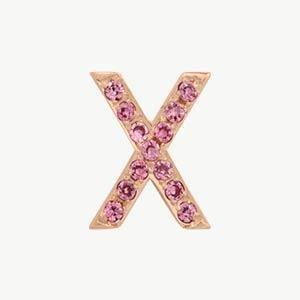 Rose Gold, Pink Sapphire Letter Bead - Roxanne First