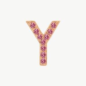 Rose Gold, Pink Sapphire Letter Bead - Roxanne First