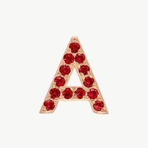 Rose Gold, Ruby Letter Bead - Roxanne First