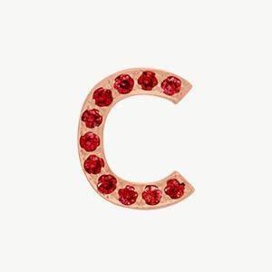 Rose Gold, Ruby Letter Bead - Roxanne First