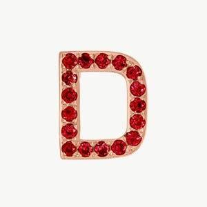 Rose Gold, Ruby Letter Bead - Roxanne First