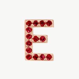 Rose Gold, Ruby Letter Bead - Roxanne First