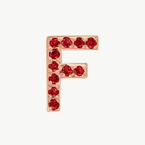 Rose Gold, Ruby Letter Bead - Roxanne First