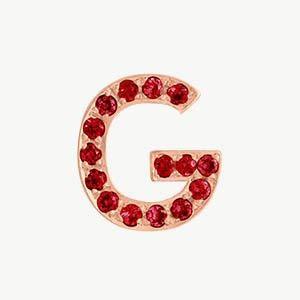 Rose Gold, Ruby Letter Bead - Roxanne First