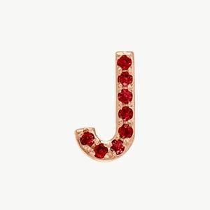 Rose Gold, Ruby Letter Bead - Roxanne First