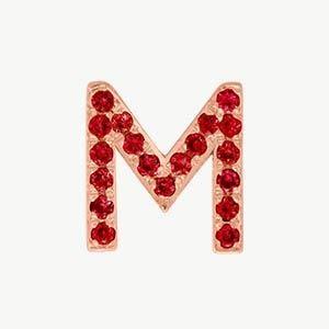 Rose Gold, Ruby Letter Bead - Roxanne First