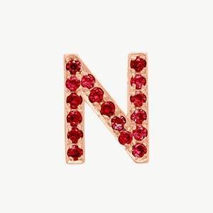 Rose Gold, Ruby Letter Bead - Roxanne First