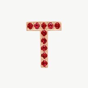 Rose Gold, Ruby Letter Bead - Roxanne First