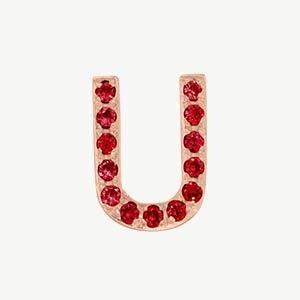 Rose Gold, Ruby Letter Bead - Roxanne First