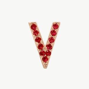 Rose Gold, Ruby Letter Bead - Roxanne First