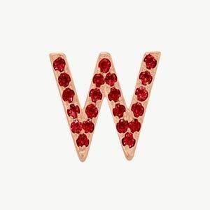 Rose Gold, Ruby Letter Bead - Roxanne First