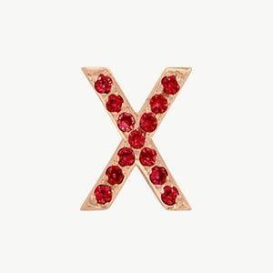 Rose Gold, Ruby Letter Bead - Roxanne First