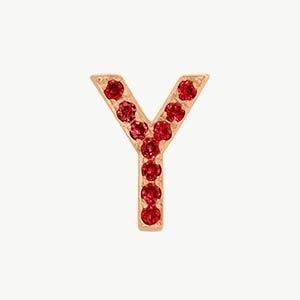 Rose Gold, Ruby Letter Bead - Roxanne First