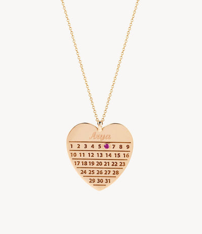 Heart Diamond Days Calendar Necklace - Roxanne First
