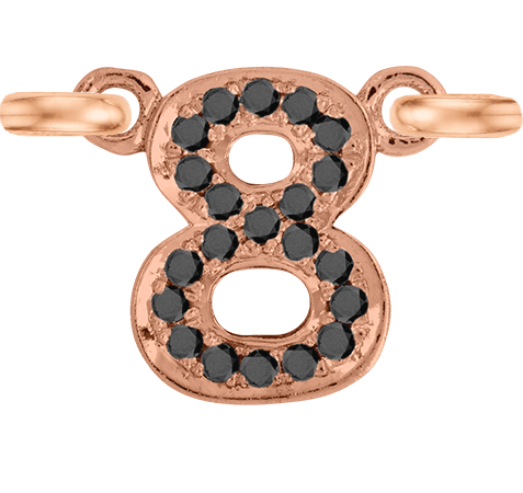 Rose Gold, Black Diamond Number - Roxanne First