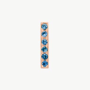 Rose Gold, Blue Diamond Letter Bead - Roxanne First