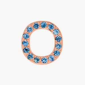 Rose Gold, Blue Diamond Letter Bead - Roxanne First