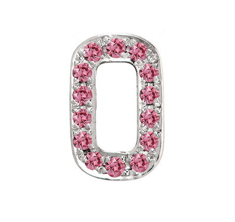 White Gold, Pink Sapphire Number Bead - Roxanne First