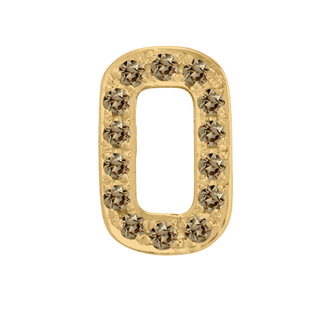 Yellow Gold, Brown Diamond Number Bead - Roxanne First