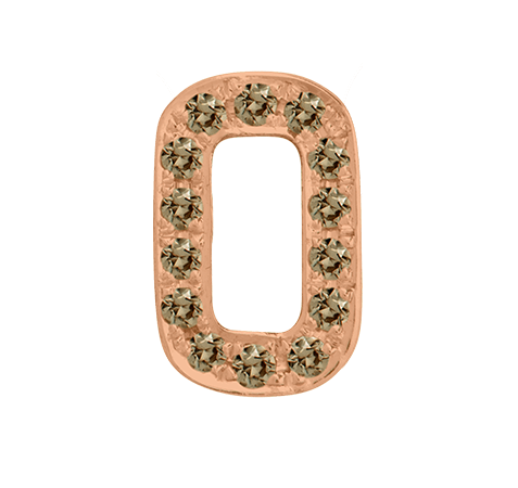 Rose Gold, Brown Diamond Number Bead - Roxanne First