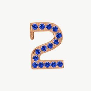 Rose Gold, Blue Sapphire Number Bead - Roxanne First
