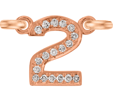 Rose Gold, White Diamond Number - Roxanne First