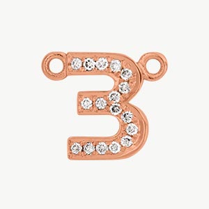 Rose Gold, White Diamond Number - Roxanne First